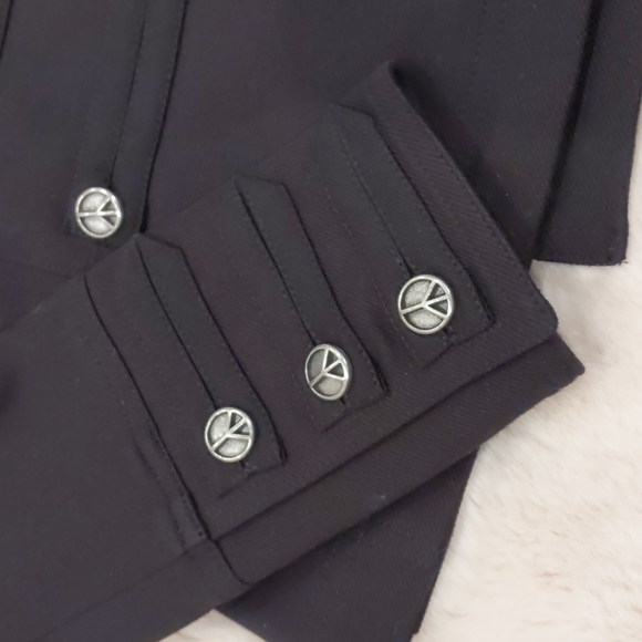 Julie Gerard Peace Jacket, Black size 00 military look goth cropped - Picture 4 of 5